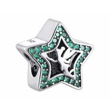 Load image into Gallery viewer, 925 Sterling Silver Green CZ Tinkerbell Star Bead Charm