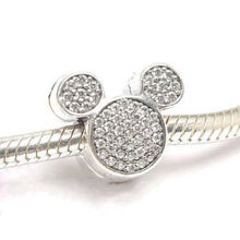 Load image into Gallery viewer, 925 Sterling Silver CZ Mickey Mouse Ears Bead Charm