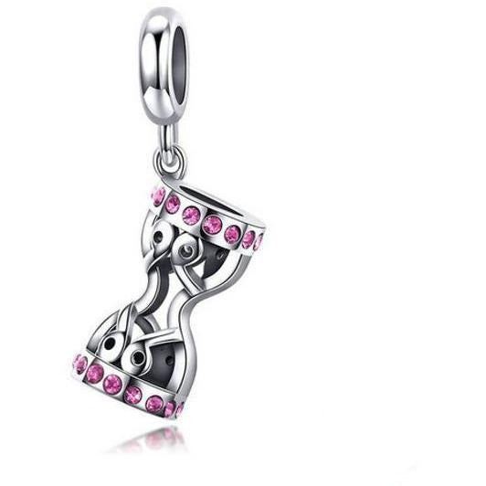 Stylish Pink Hourglass Charm