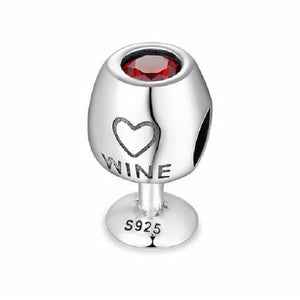 925 Sterling Silver Love Wine Bead Charm