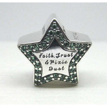 Load image into Gallery viewer, 925 Sterling Silver Green CZ Tinkerbell Star Bead Charm