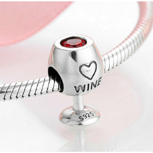 925 Sterling Silver Love Wine Bead Charm