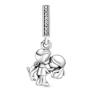 925 Sterling Silver Wedding Couple Dangle Charm