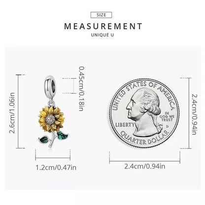Yellow Sunflower Dangle Charm