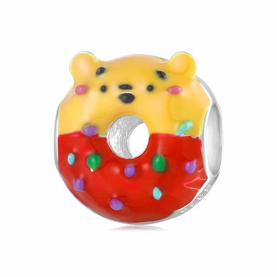925 Sterling Silver Winnie The Poo Donut Charm