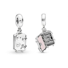 Load image into Gallery viewer, 925 Sterling Silver &quot;Ready ro Explore&quot; Travel Suitcase Dangle Charm