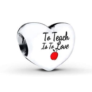 925 Sterling Silver To teach is to love Charm