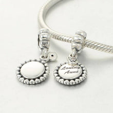 Load image into Gallery viewer, 925 Sterling Silver Loving Aunt Engraved Dangle Charm