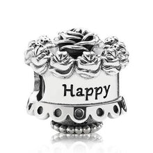 Load image into Gallery viewer, 925 Sterling Silver Happy Birthday Cake Bead Charm
