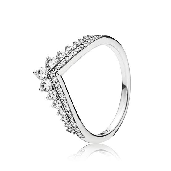 925 Sterling Silver CZ Princess Wishbone Ring