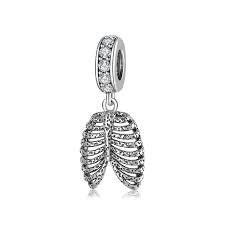 925 Sterling Silver Rib Cage Dangle Charm