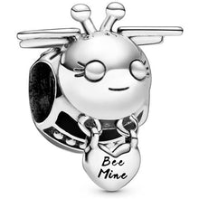 Load image into Gallery viewer, 925 Sterling Silver Black and Silver Bee Mine Bead Charm