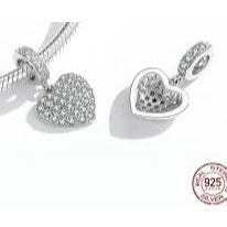 Heart CZ Dangle Charm