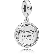 Load image into Gallery viewer, 925 Sterling Silver Family is a Circle of Love Family Tree Dangle Charm
