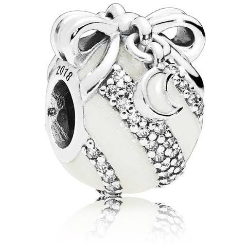 White Christmas Gift Ball Bead Charm