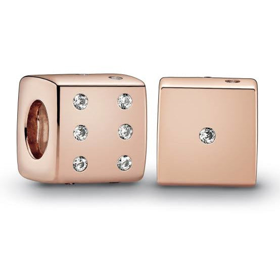 Rose Gold-Color Dice Charm