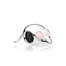 Load image into Gallery viewer, 925 Sterling Silver Cute Mouse Pink Ears Bead Charm