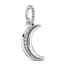925 Sterling Silver Moon Dangle Charm