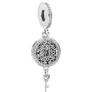 925 Sterling Silver Key to my Heart Dangle Charm
