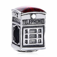 Load image into Gallery viewer, 925 Sterling Silver London Telephone Booth Bead Charm