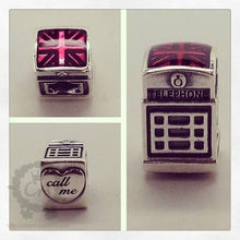 Load image into Gallery viewer, 925 Sterling Silver London Telephone Booth Bead Charm
