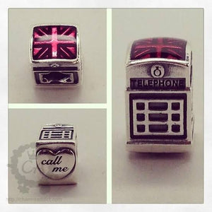 925 Sterling Silver London Telephone Booth Bead Charm