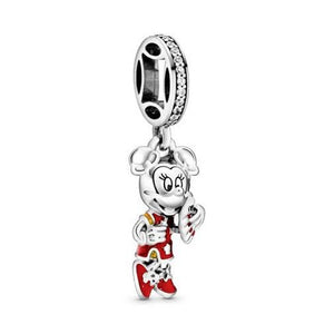 925 Sterling Silver MINNIE MOUSE Dangle Charm