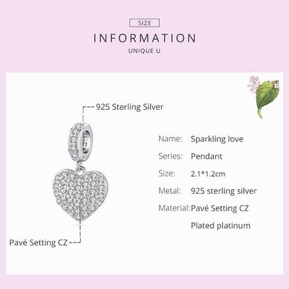Heart CZ Dangle Charm