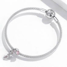 Load image into Gallery viewer, 925 Sterling Silver Padlock and Heart Key Bead Charm