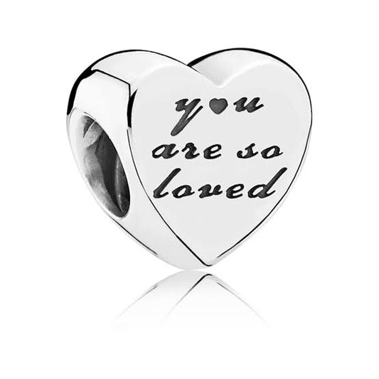 'You are so Loved' Engraved Heart Bead Charm