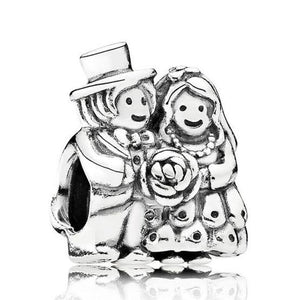 925 Sterling Silver Wedding Couple Bead Charm