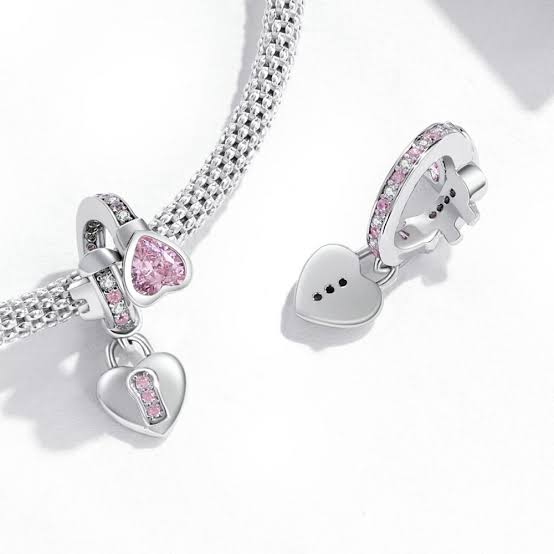 Padlock and Heart Key Bead Charm