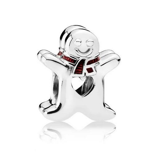 925 Sterling Silver Gingerbread Man Bead Charm