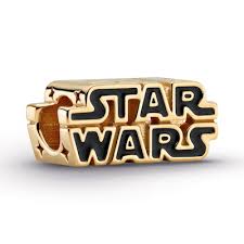 925 Sterling Silver Gold Plated STAR-WARS Logo Bead Charm