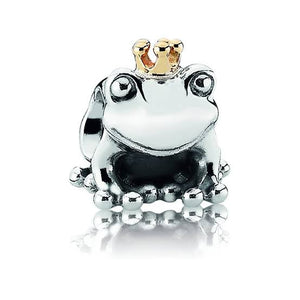 925 Sterling Silver Frog Prince Bead Charm