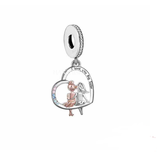 Two Tone "I Love You Big Sister" Dangle Charm