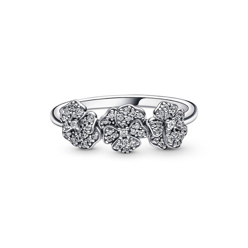 Triple Pansy Flower Ring