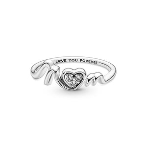 925 Sterling Silver Mom Heart Ring