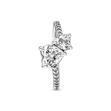 Load image into Gallery viewer, 925 Sterling Silver Double Heart Sparkling Ring