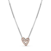 Load image into Gallery viewer, 925 Sterling Silver Two Tone Heart Necklace