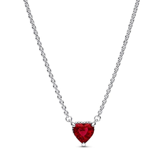 Red CZ Heart Necklace