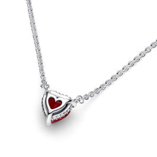 Load image into Gallery viewer, 925 Sterling Silver Red CZ Heart Necklace