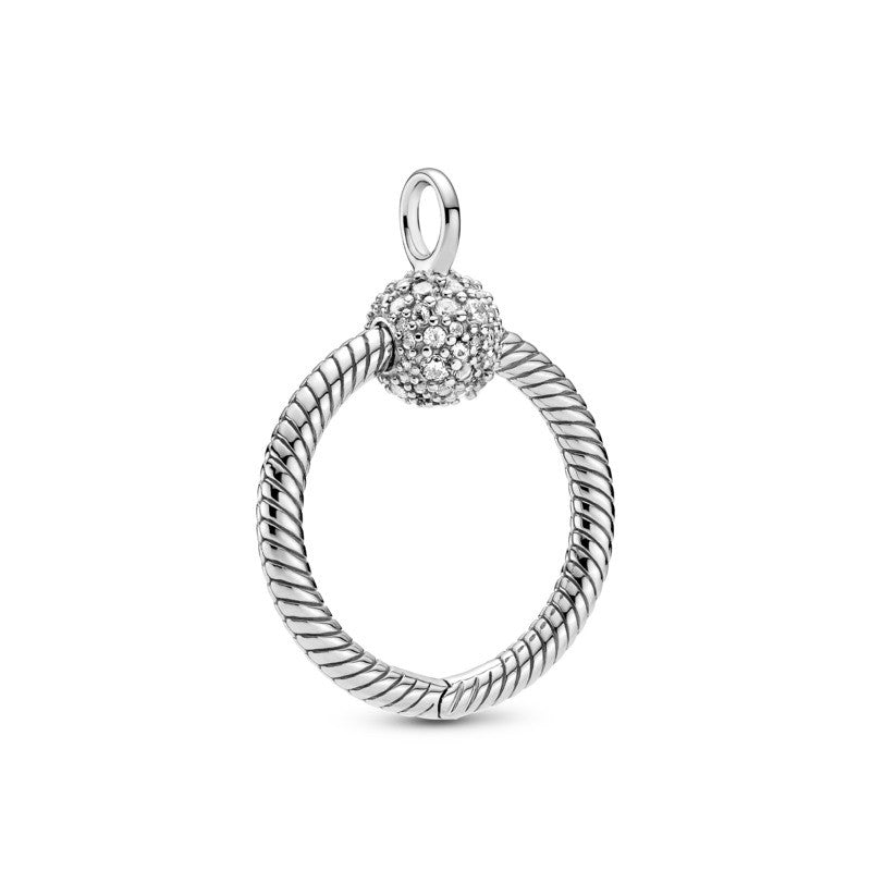 Small Clear CZ O Pendant