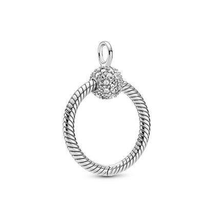 Small Clear CZ O Pendant