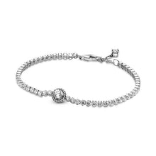 Load image into Gallery viewer, 925 Sterling Silver CZ Halo Tennis Bracelet