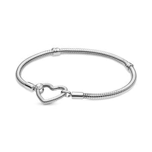 925 Sterling Silver Heart Clasp Bracelet