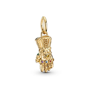 Gold Plated Infinity Stone Gauntlet Dangle Charm