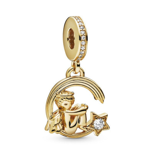 Gold Plated Guardian Angel Star Dangle Charm