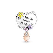 Load image into Gallery viewer, 925 Sterling Silver Ohana Lilo &amp; Stitch Bead Charm