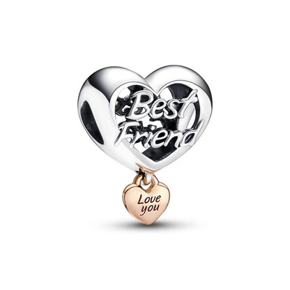 Best Friend Heart Bead Charm